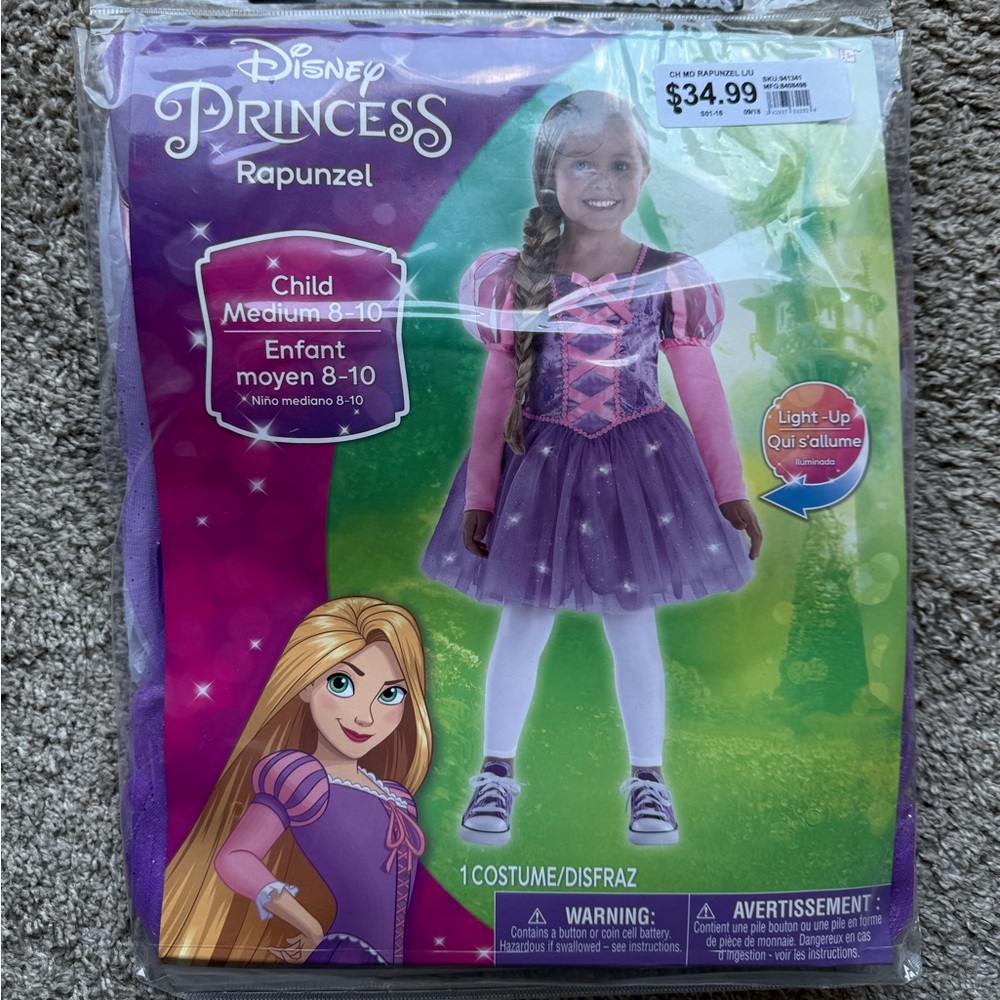 Disney Rapunzel Kids Costume - Purple and Pink